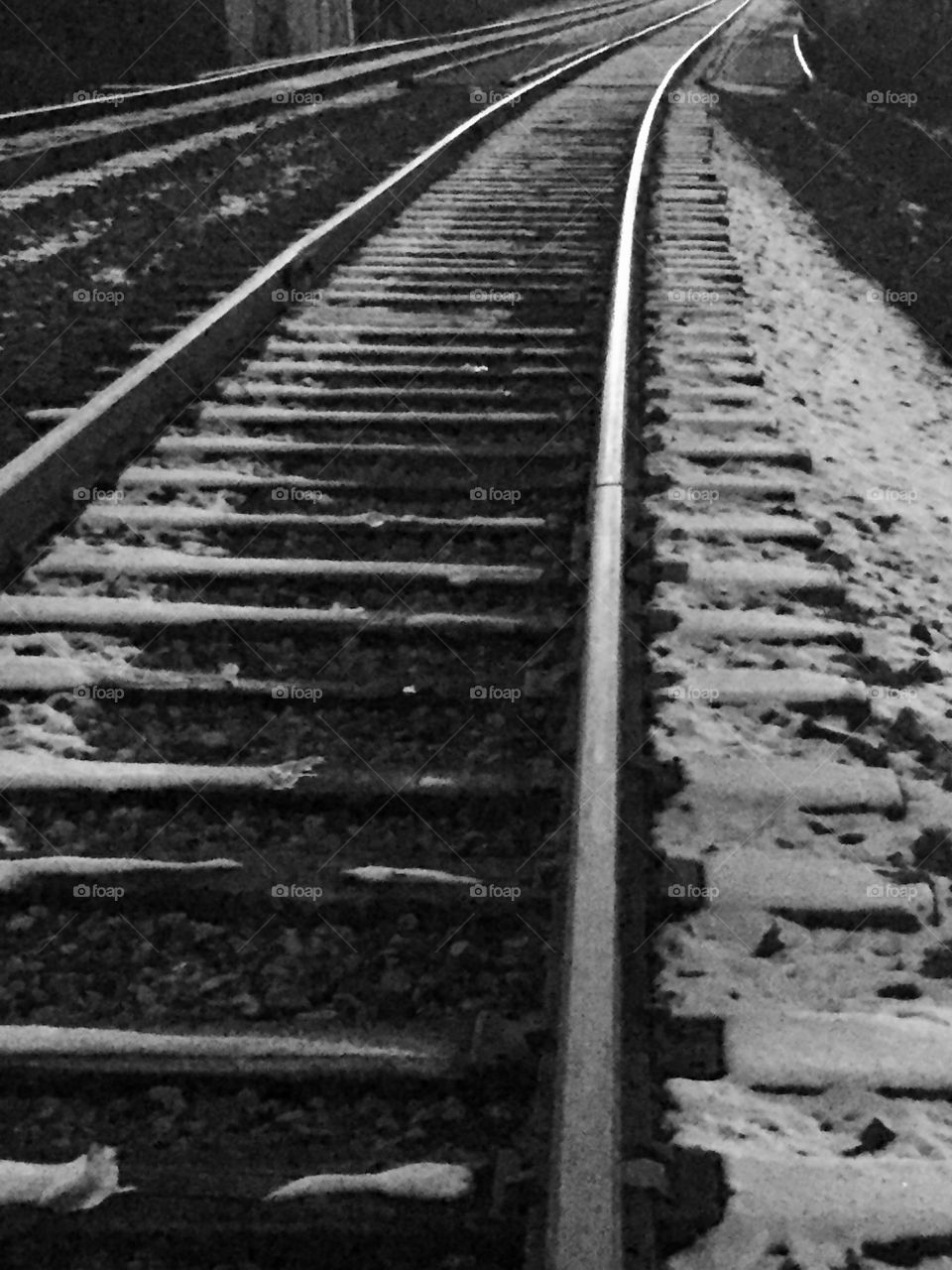 Snow covered tracks