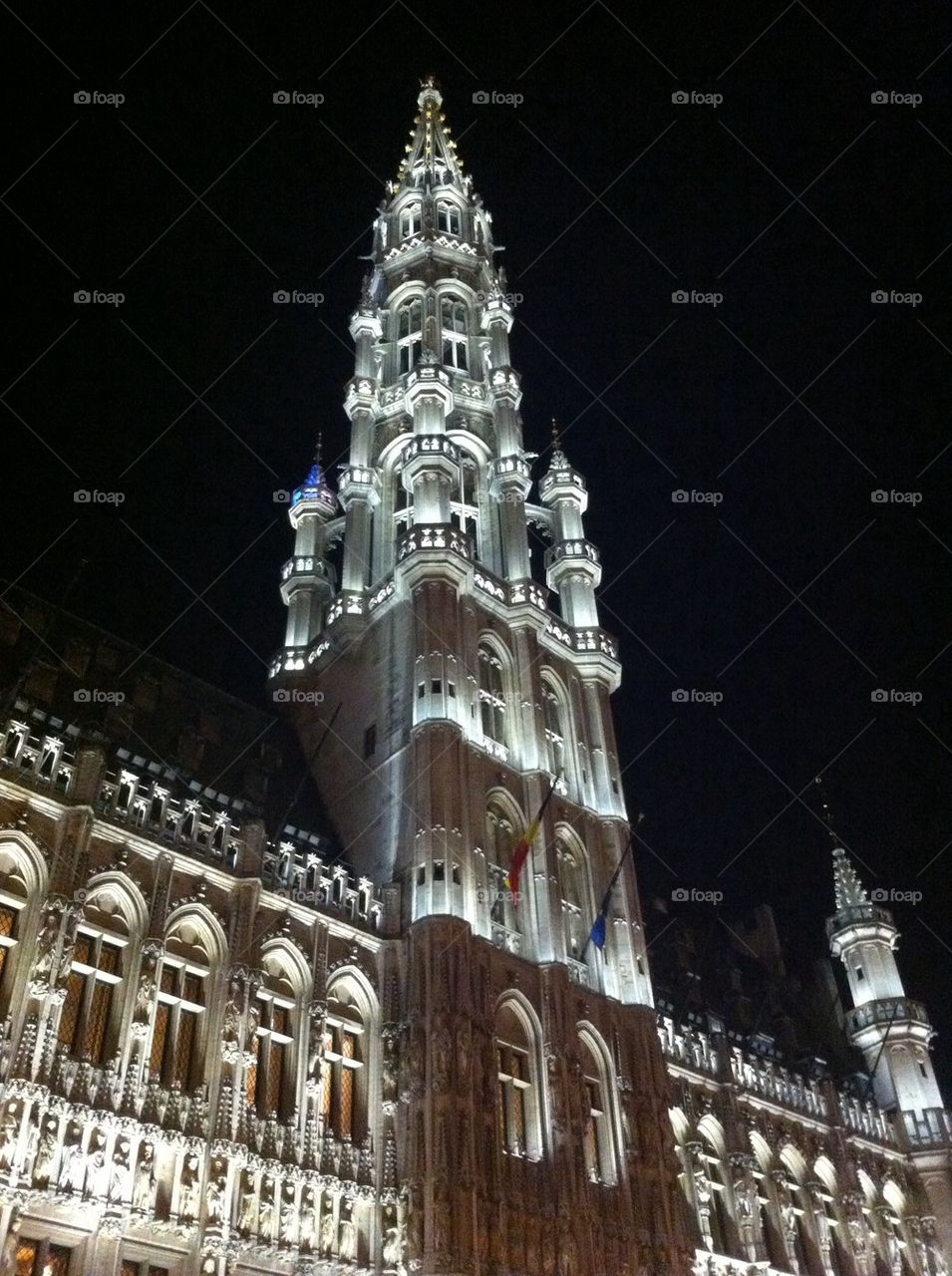 

Brussels city hall at night