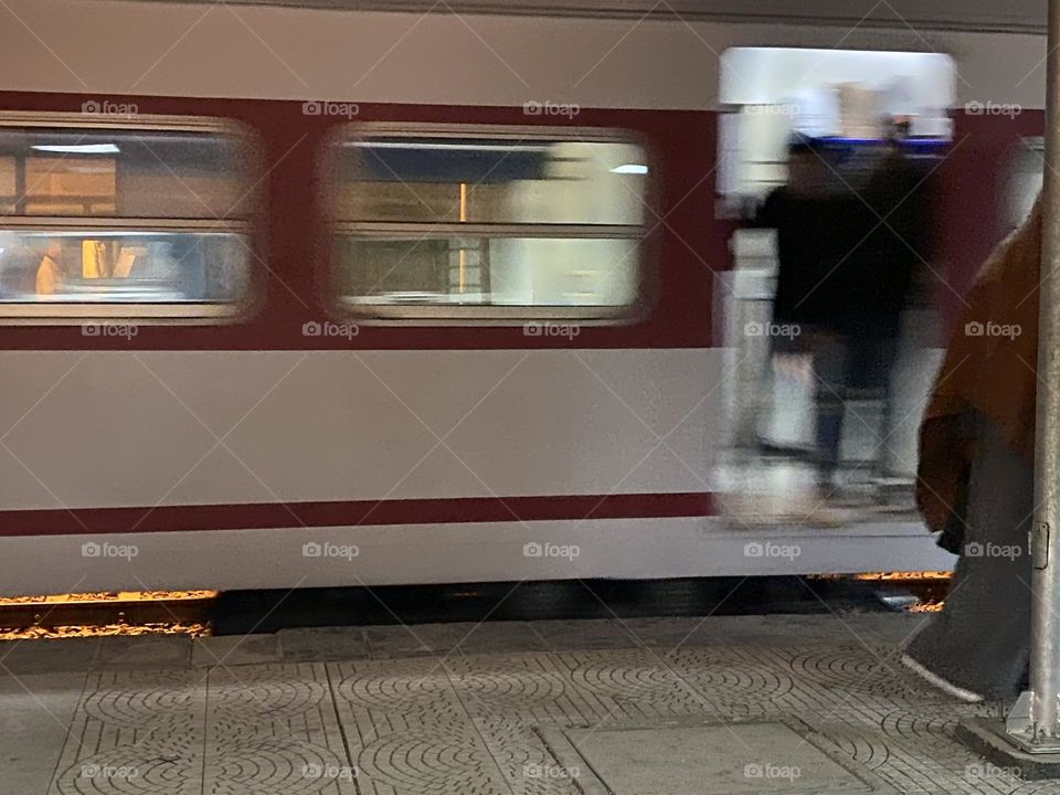 At the train station