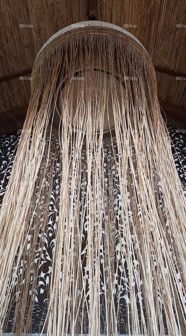 native modern chandelier in pearl farm, samal island, philippines