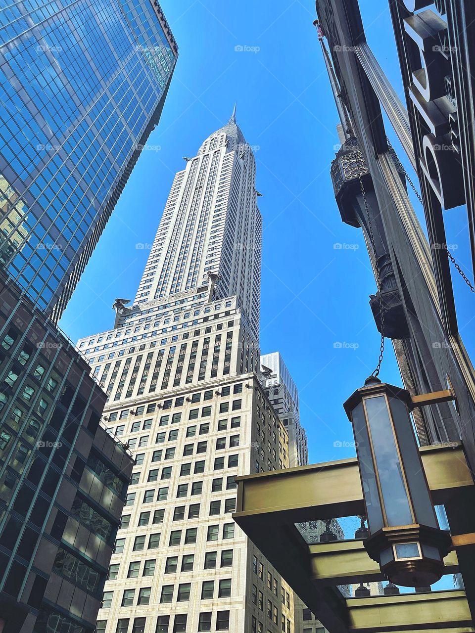 Looking up at the Chrysler Building in NYC 