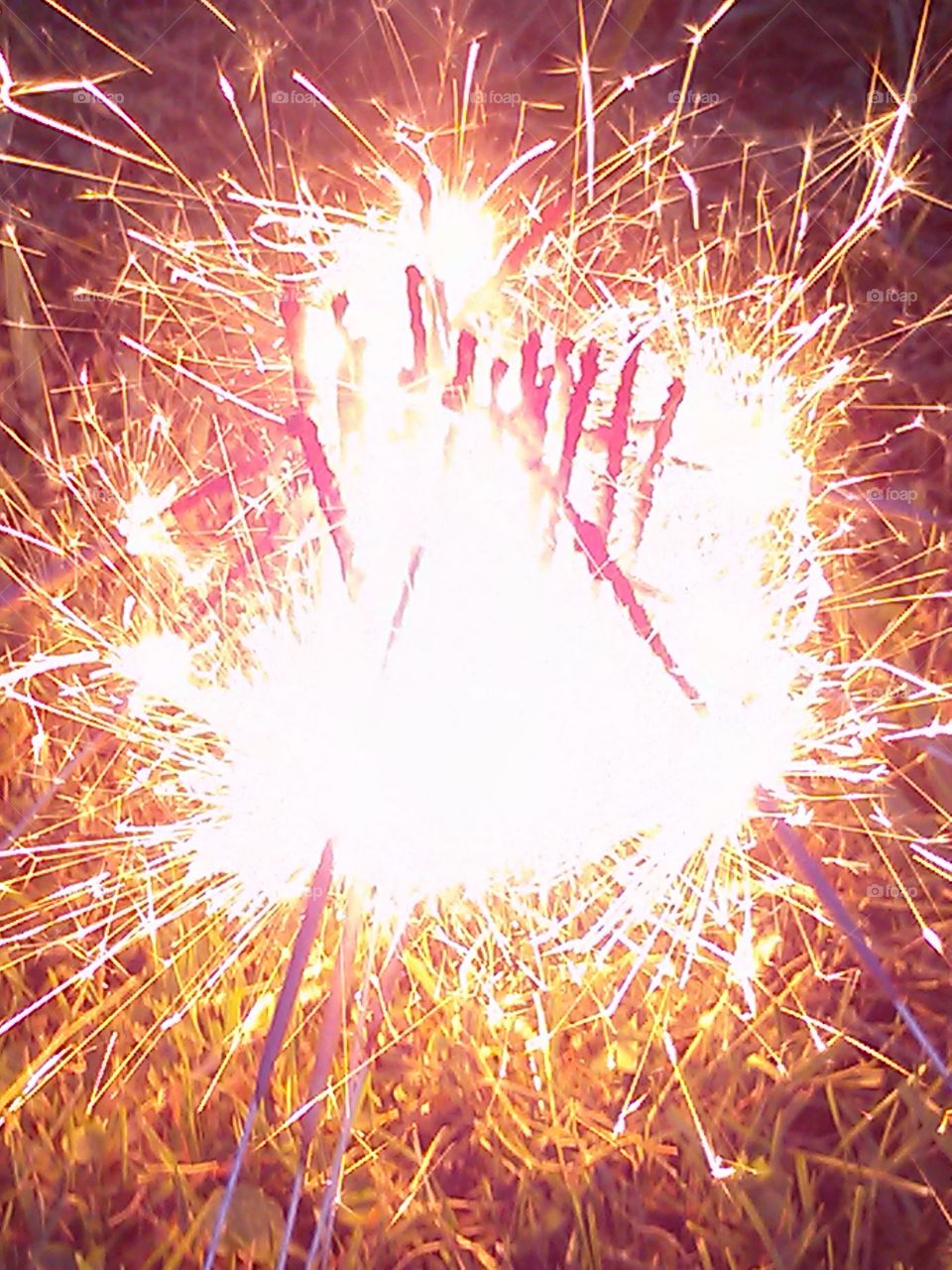 Firework. Sparkler pile