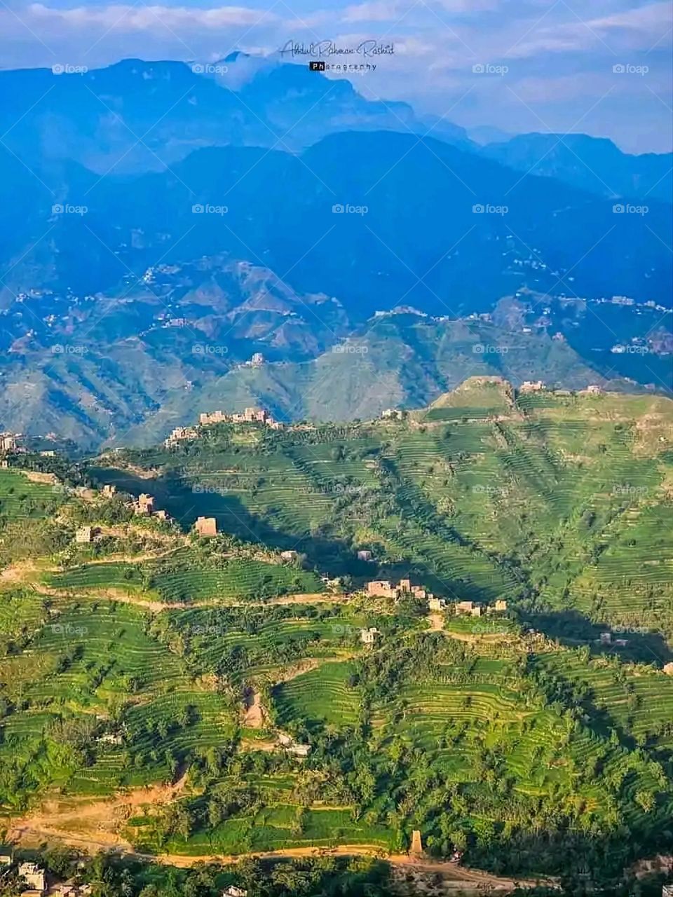 Glory be to God, the magnificent and picturesque view and the natural green trees are a view that is nothing more wonderful than it