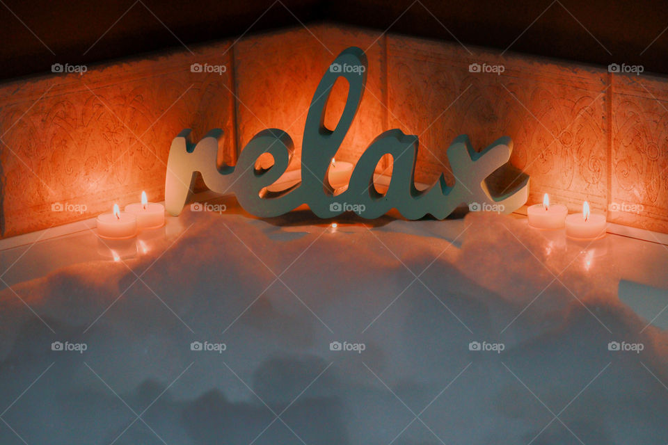 relax with a bubble bath in the evening