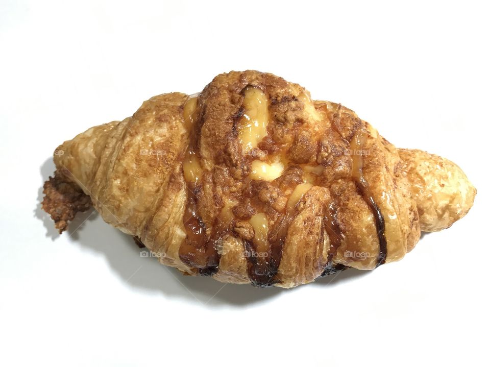 Top view of Croissant in white background