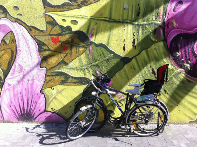 bicycle graffiti wall art by andreicraciun