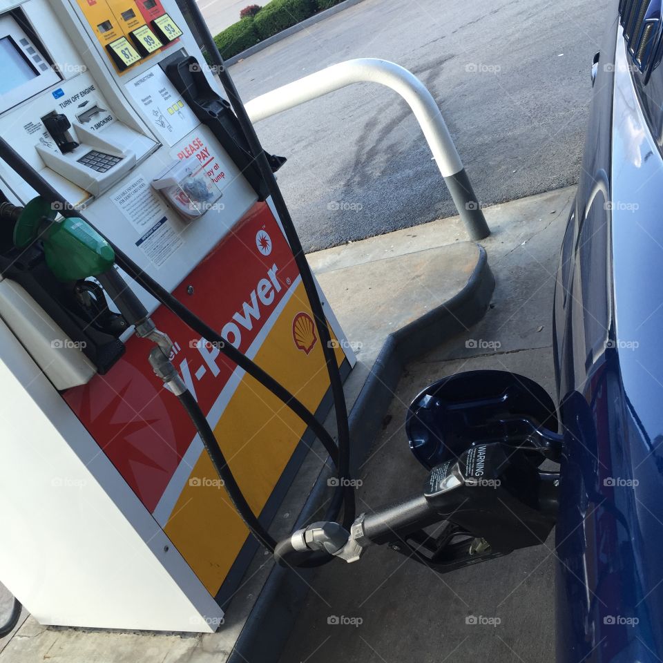 Filling up at the gas pump