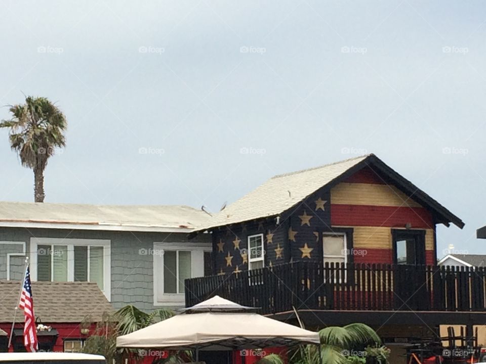 House painted of american flag