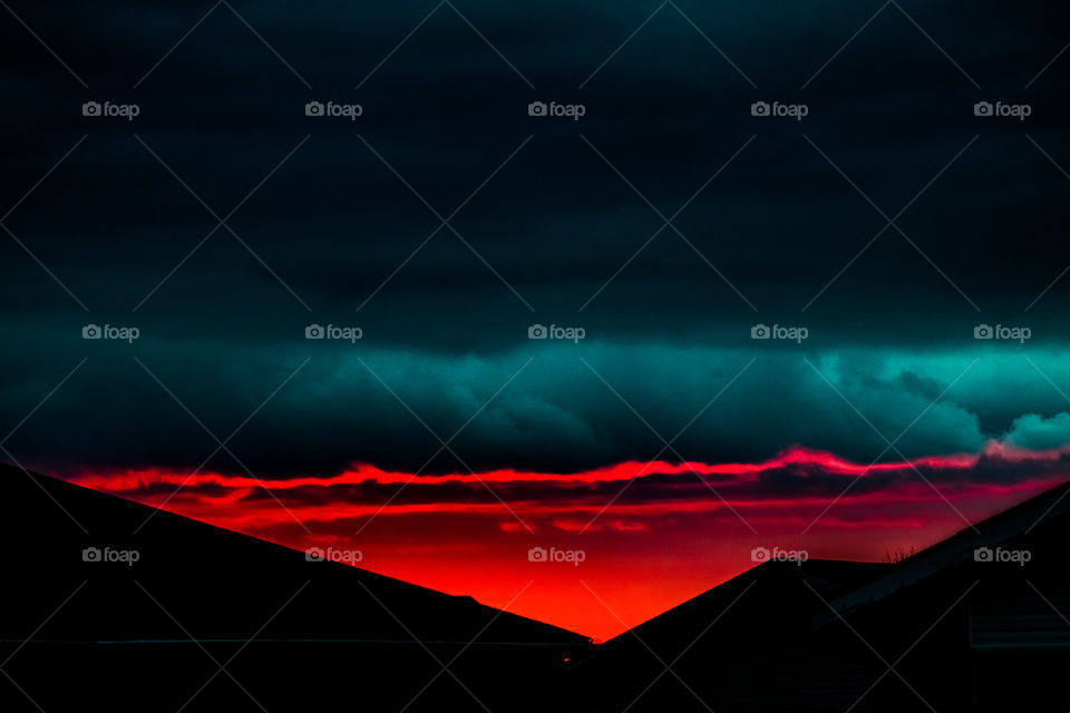 sunset on a cloudy day