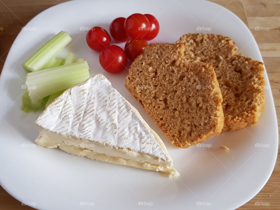 Fresh cheese and bread