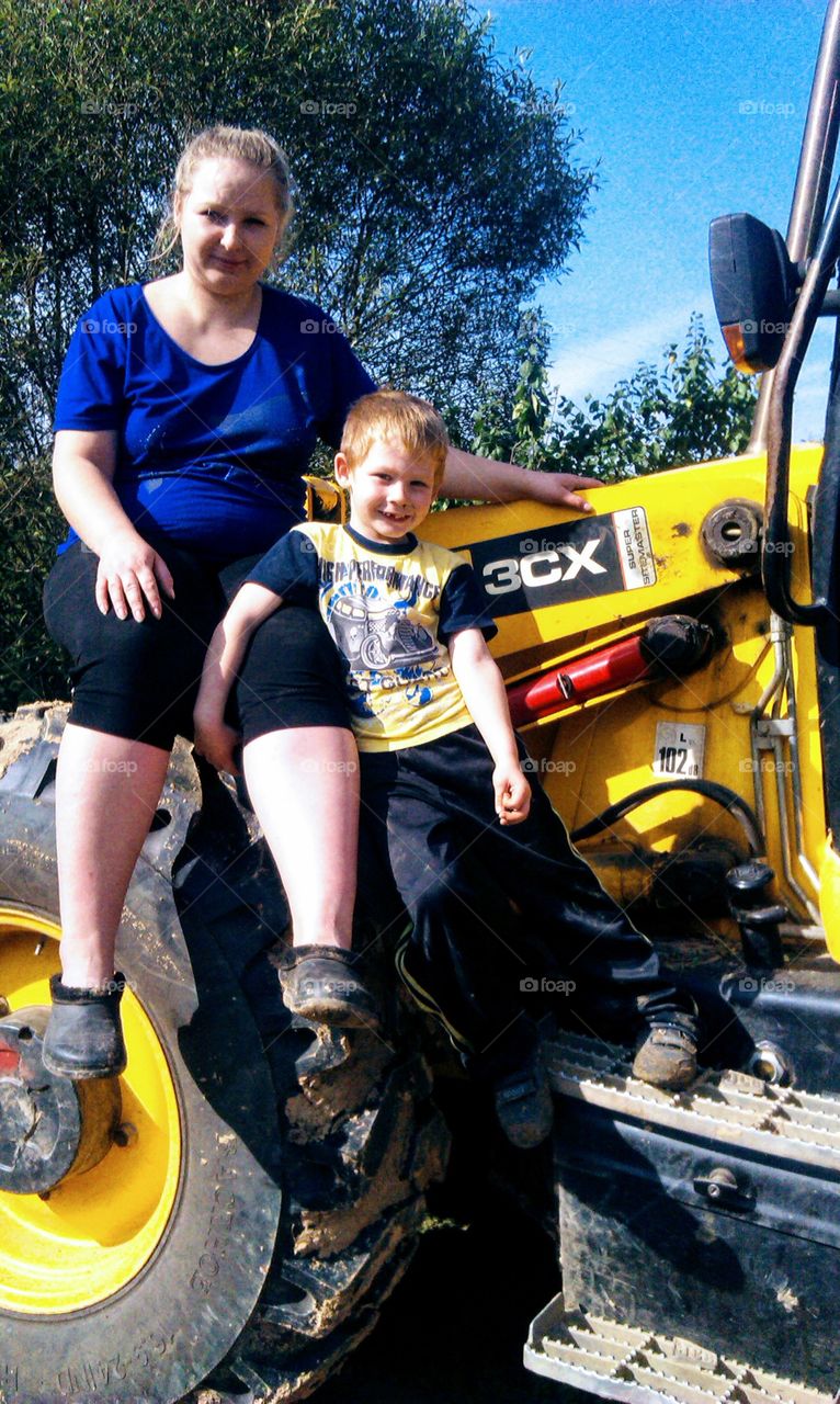 на тракторе