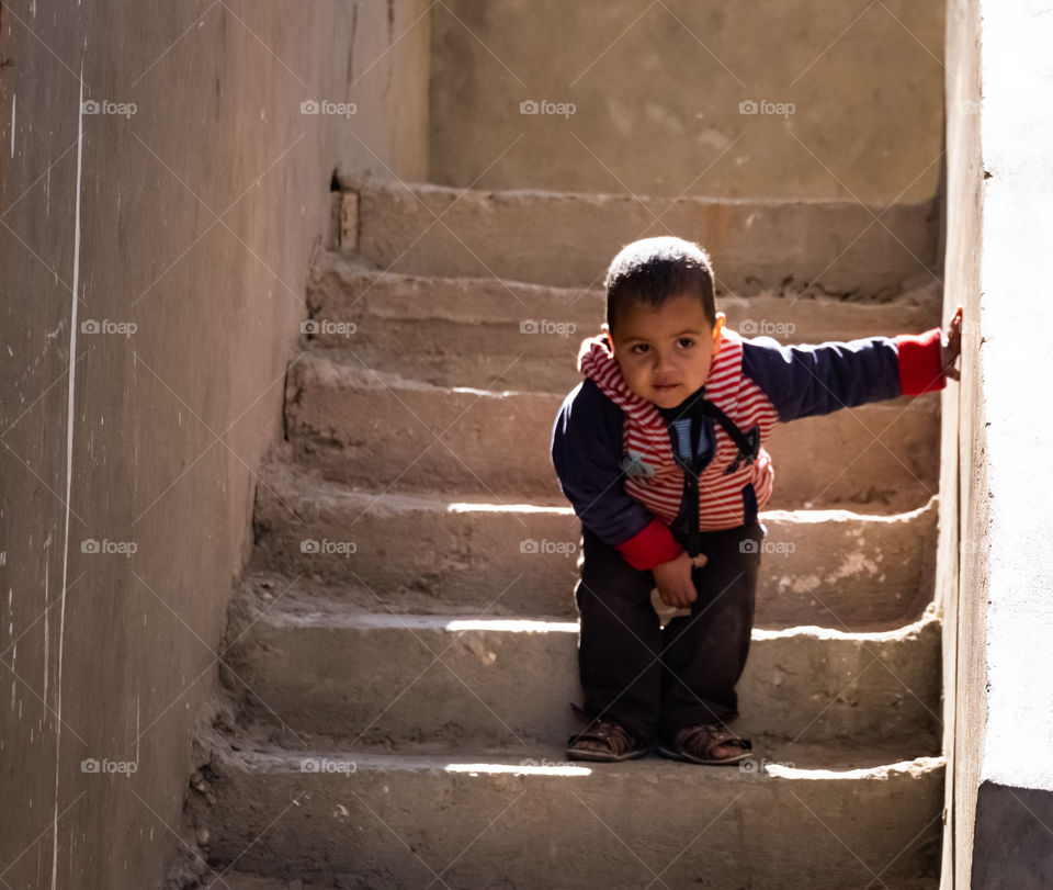 Cute kid at Egypt countryside