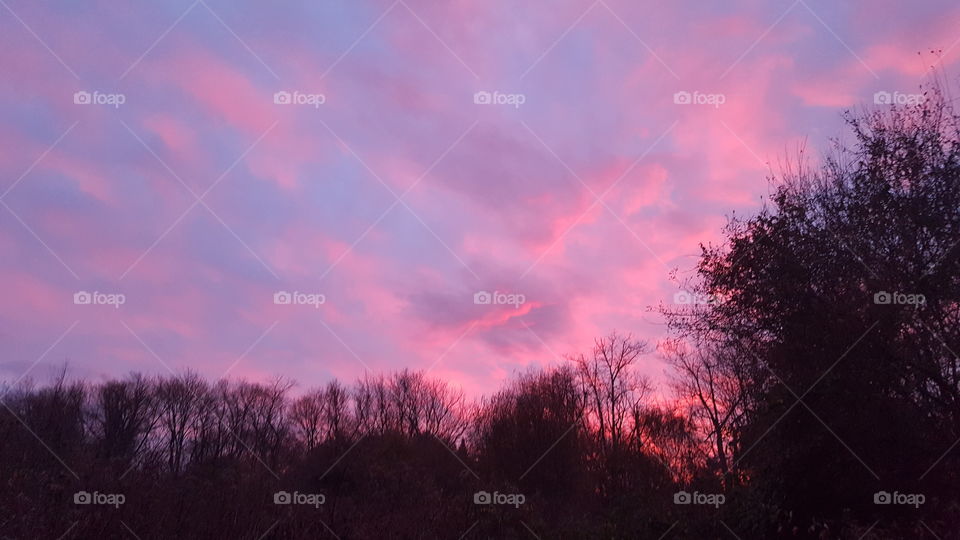 sunset in New York City.