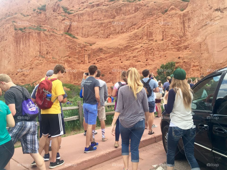 Summit Ministries students exploring Garden of the Gods in Manitou Springs Colorado.