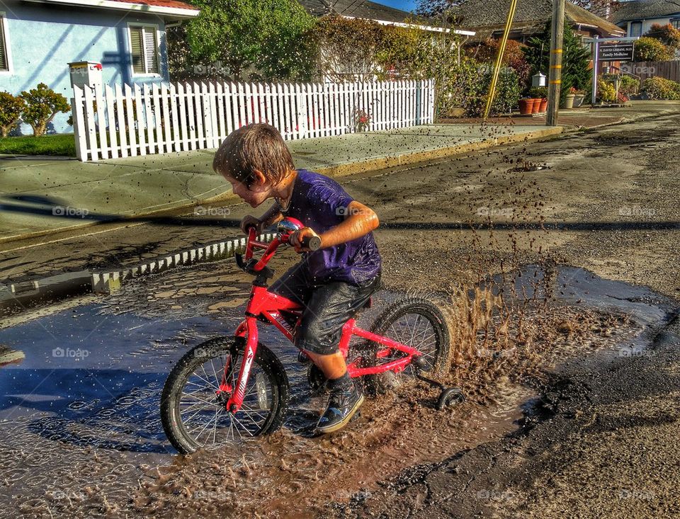 Bike in a puddle