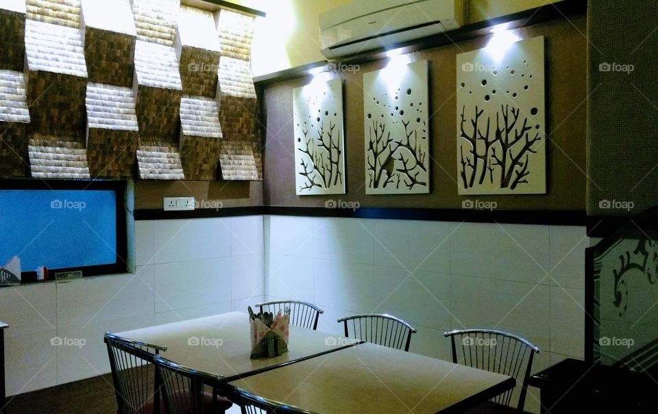 Dinning space near kitchen where all the family members eat together after hectic schedule.