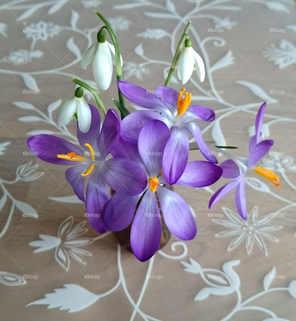 First spring flower bouquet 