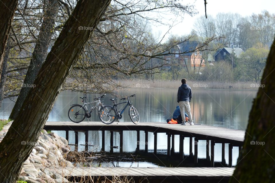 footbridge and bikes