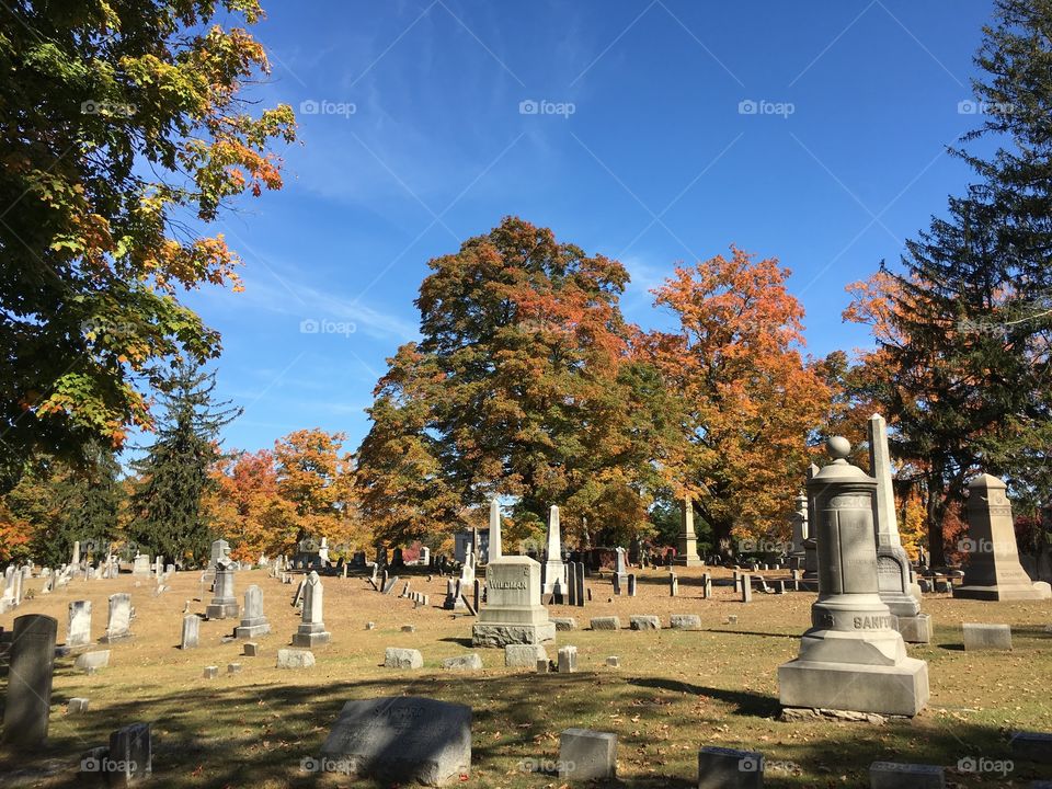 Cemetery in the fall