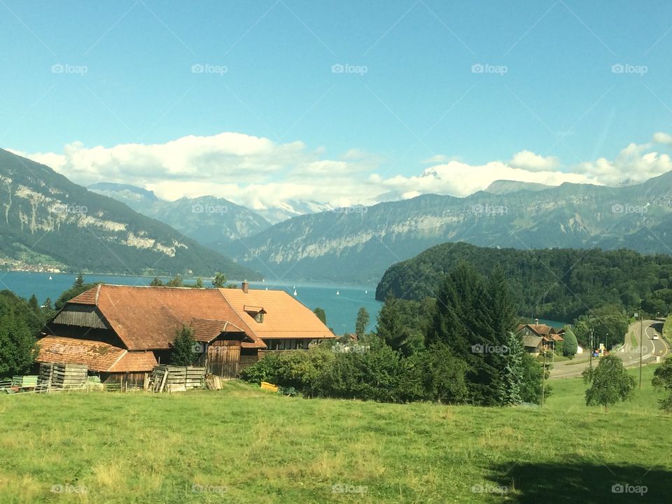 Switzerland Interlaken alpine lake mountain view
