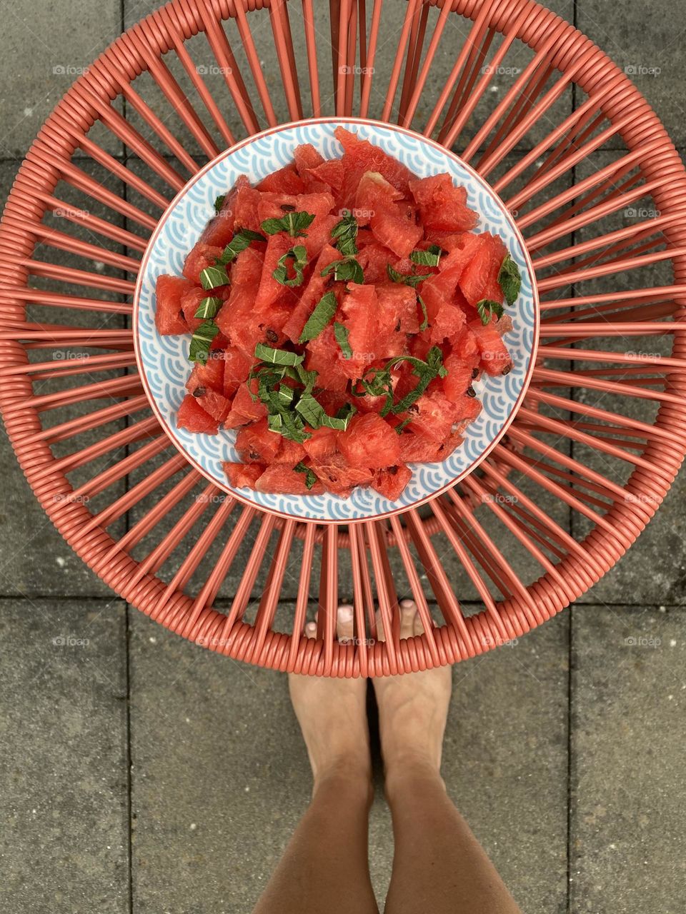 Delicious Summer Snack - red Water melon on red table