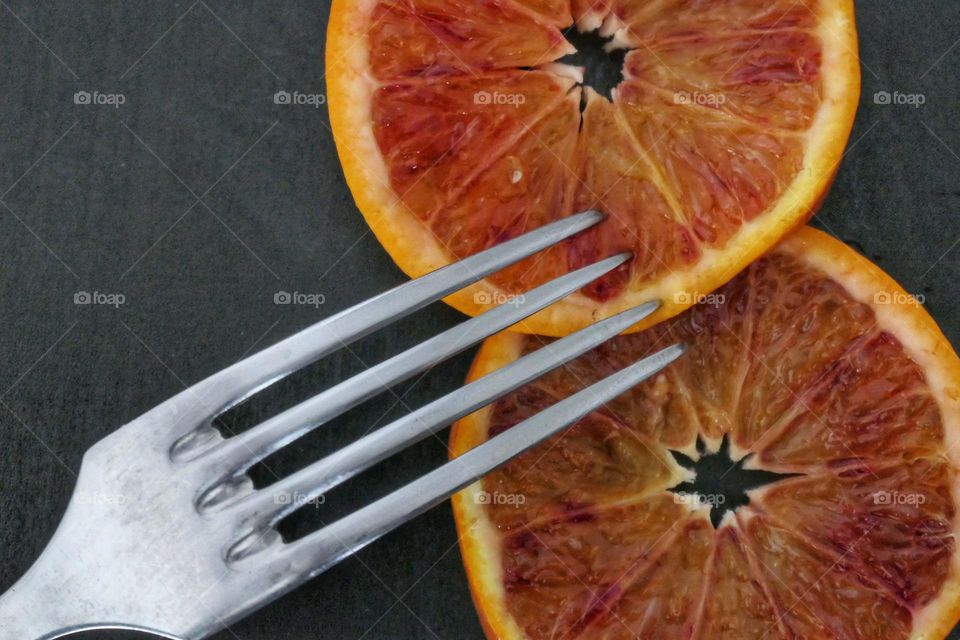 Fork & orange