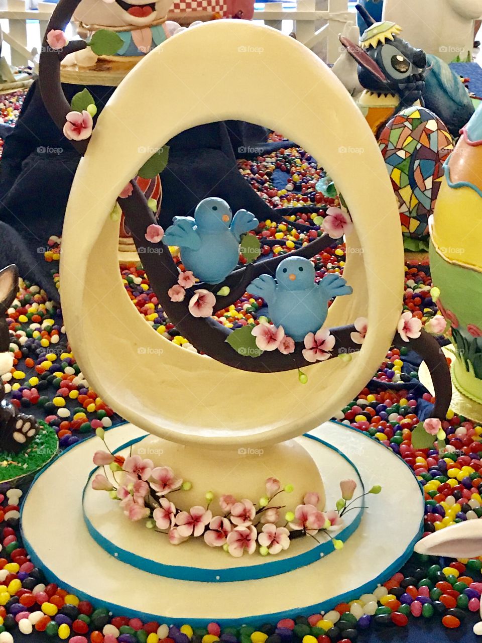 Beautifully Hand crafted Easter centerpiece from the Disney bakers at the Boardwalk resort in Orlando Florida 