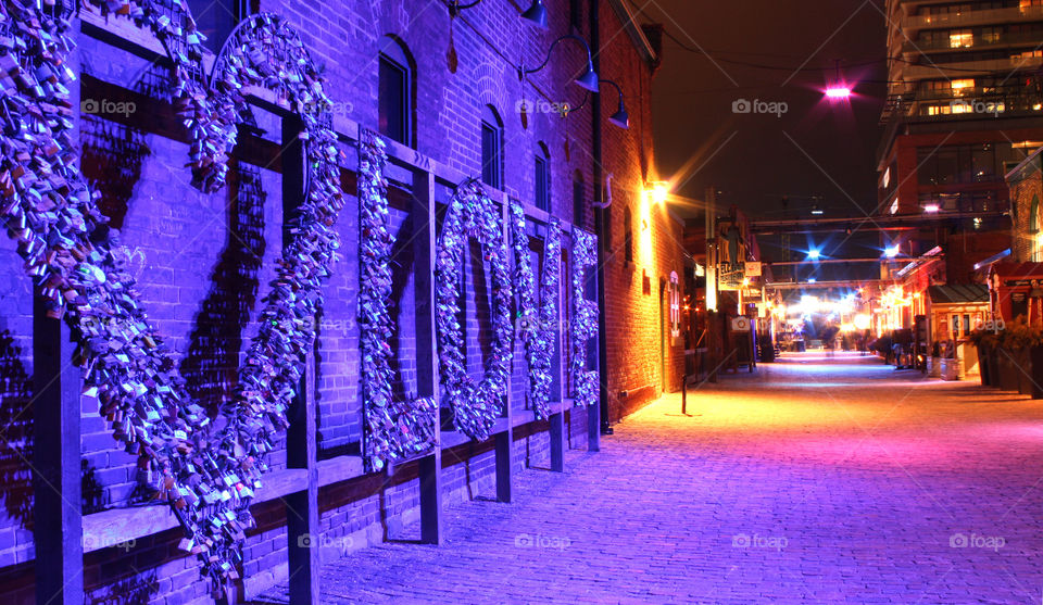 Festival of lights in Toronto distillery district