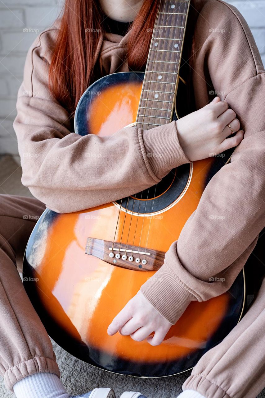 woman playing musical instruments