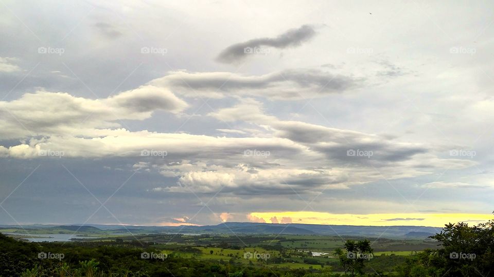 Scenic view of mountain against sky