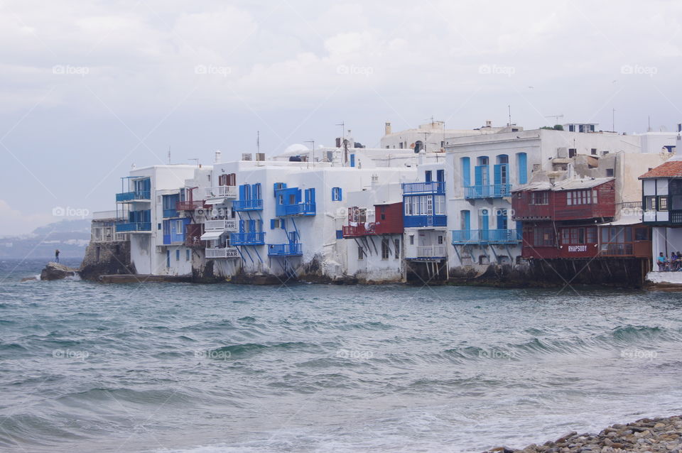 Windy Coastal Buildings - houses and restaurants that are literally seaside.