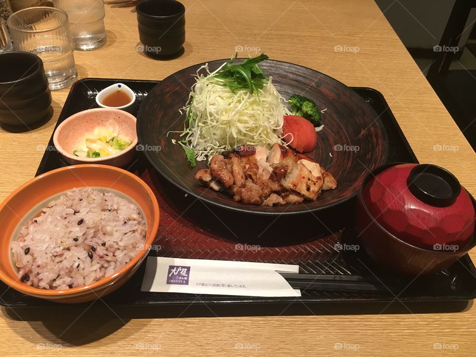 Healthy Japanese dinner 