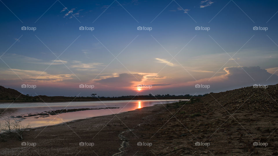 Natural sunset landscape