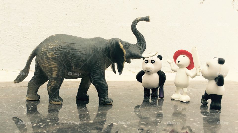 Toys . Elephant,pandas and Vodafone toy 