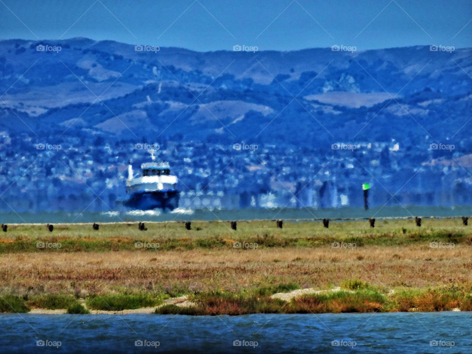 Ferry boat crossing San Francisco Bay