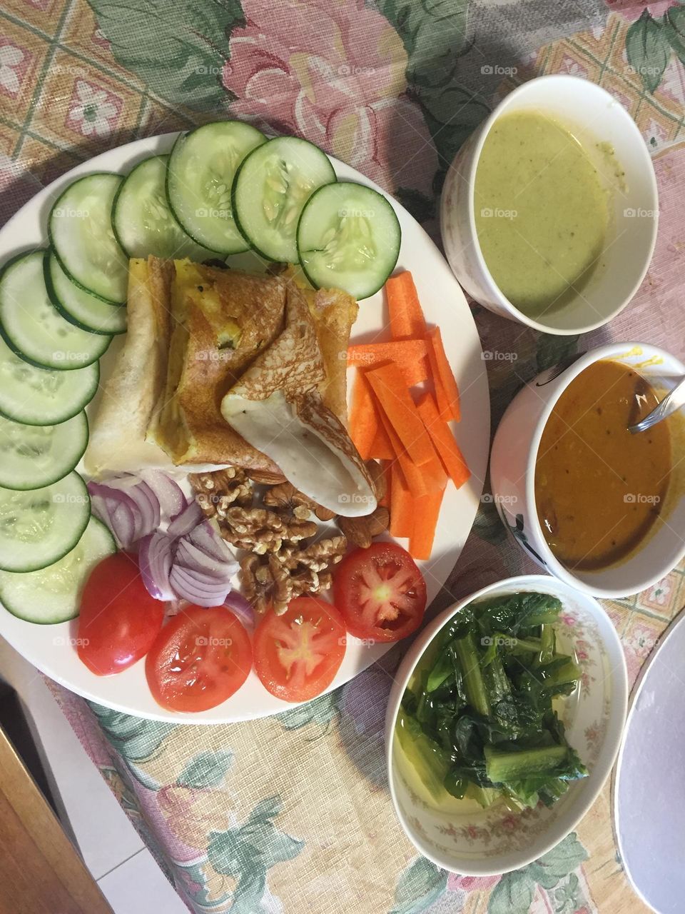 Masala Dosai with salad