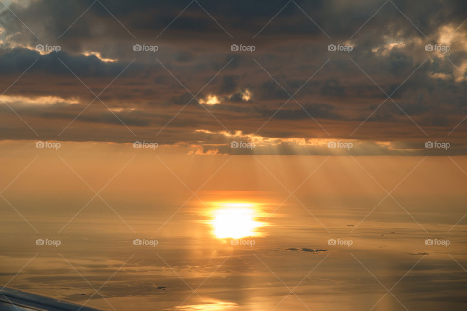 Sunrays over sea