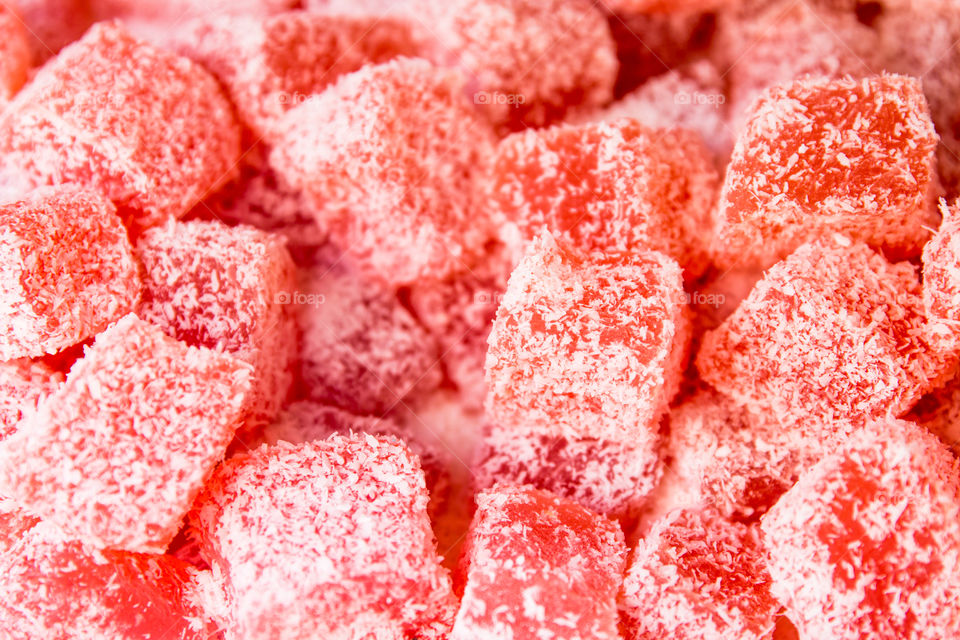 Red Turkish Delight Candy Lokum
