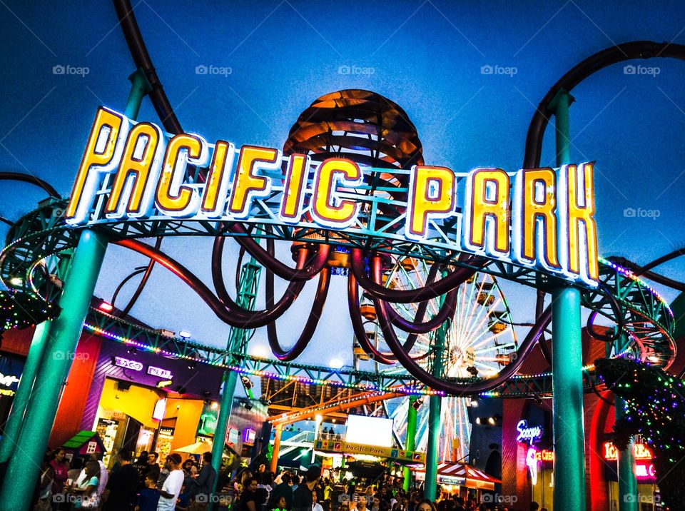 Pacific Park on the Santa Monica Pier in California. 