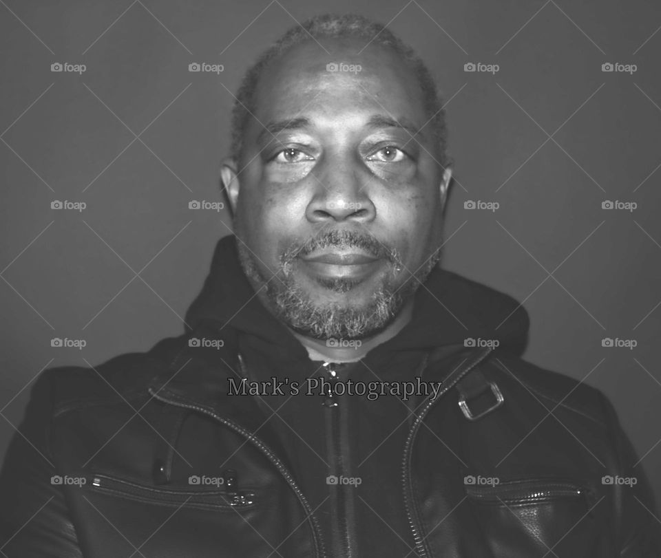 black and white self portrait of a man out of Citrus Heights California