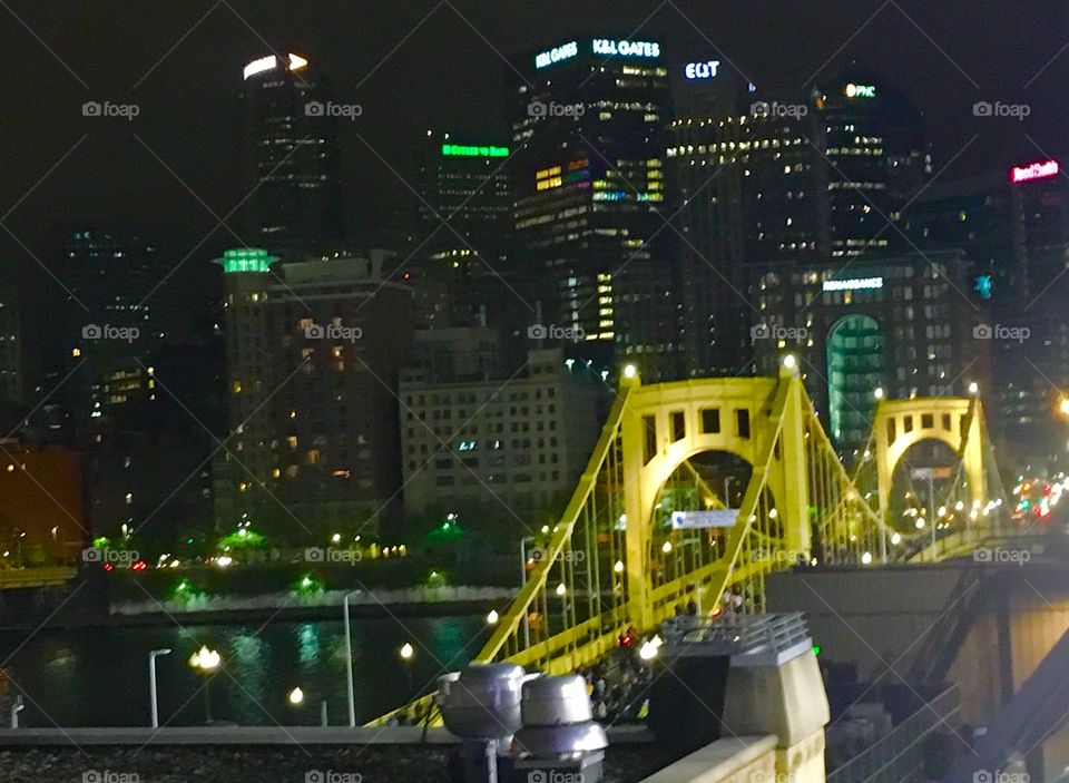 Pittsburgh, after a pirates game 
