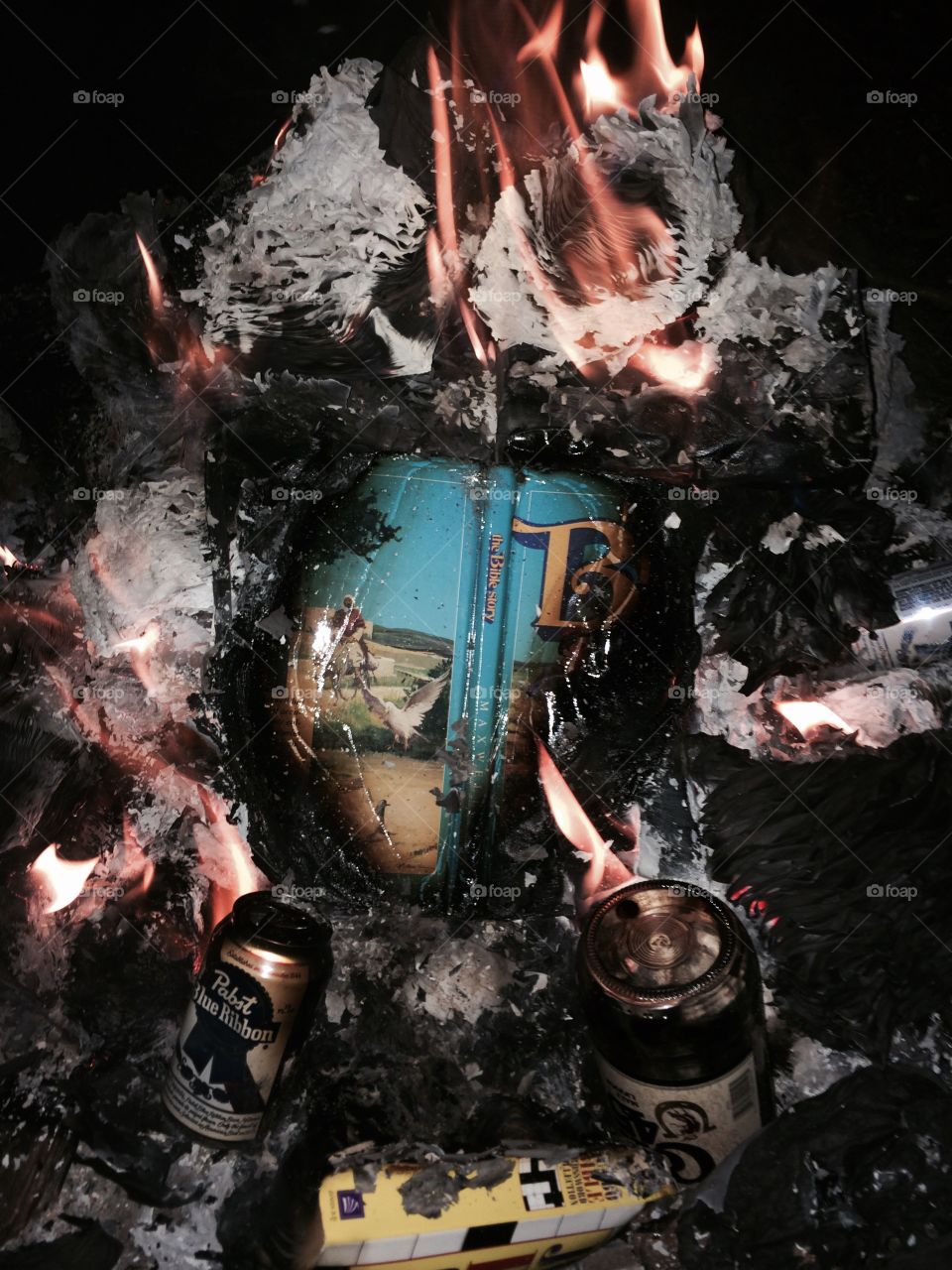 Book on fire