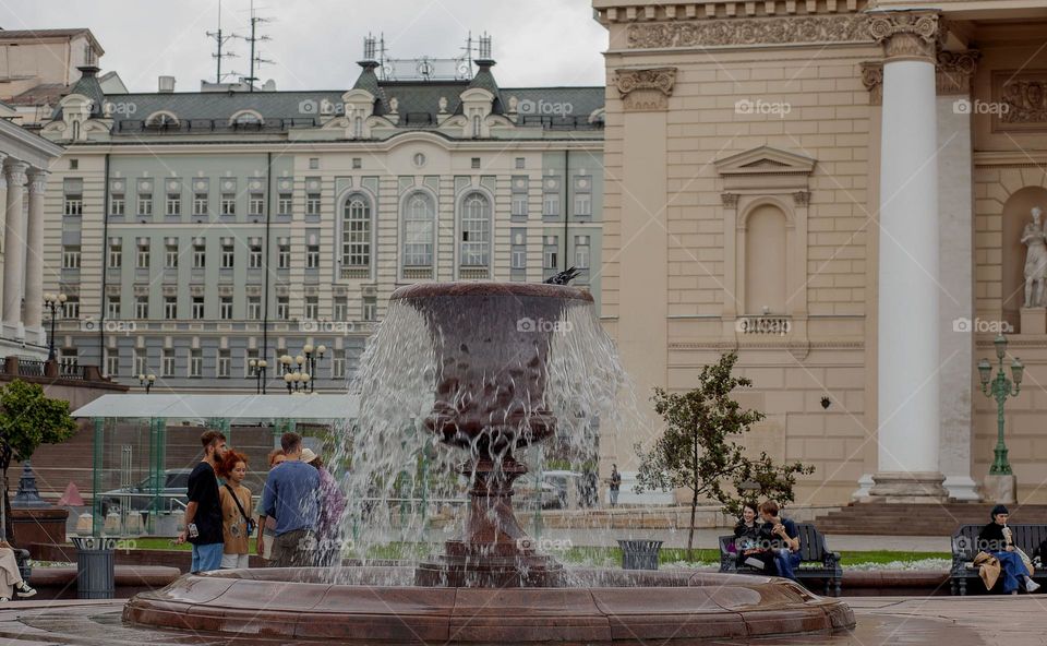 fountain at the Bolshoi Theater in Moscow