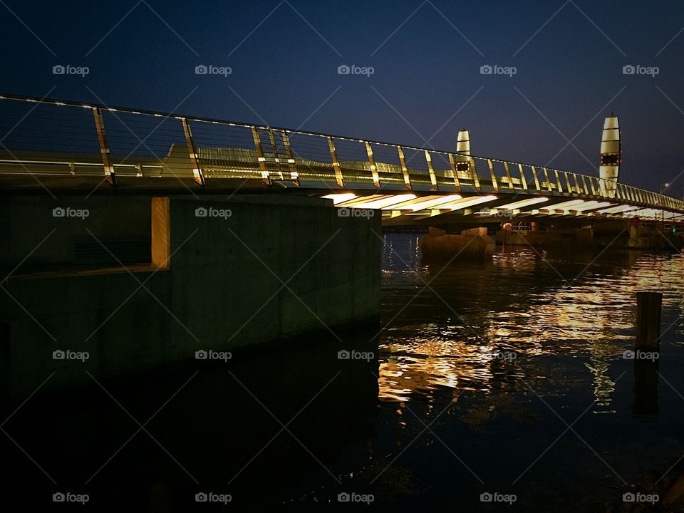 Twin Sails Bridge at Night