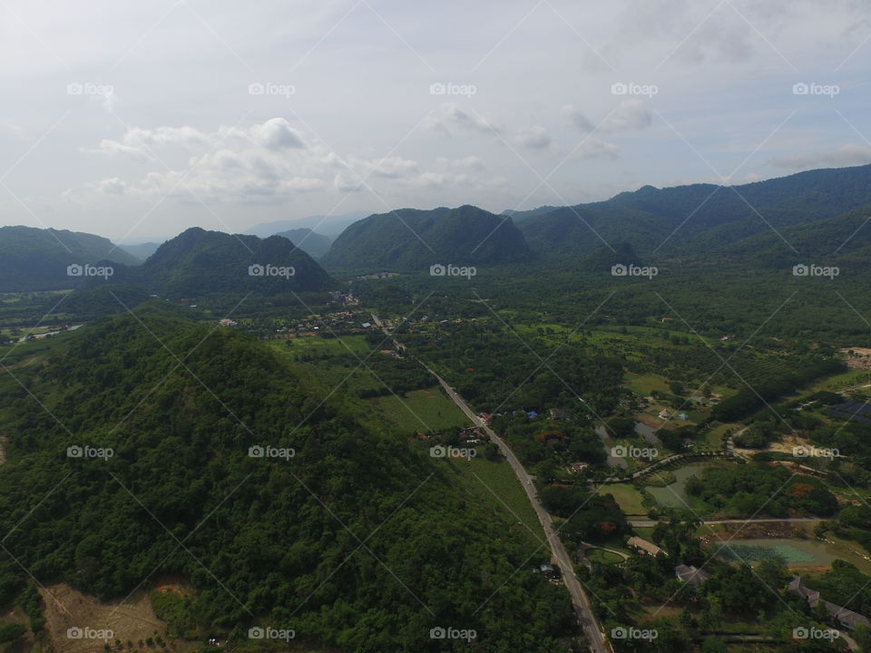 Khao Yai ,Thailand . Aerial view shot by drone