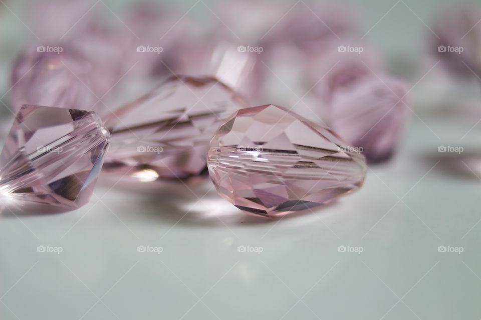 Pink crystal beads