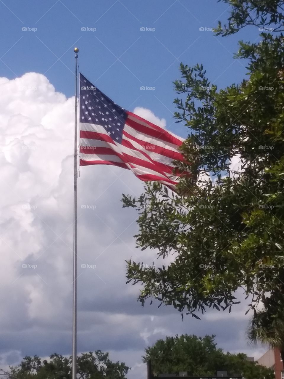 American Flag on a Hot Summer Day