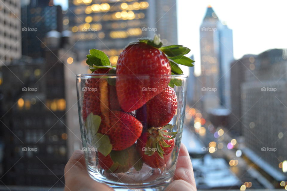 Strawberry 🍓 in glass 