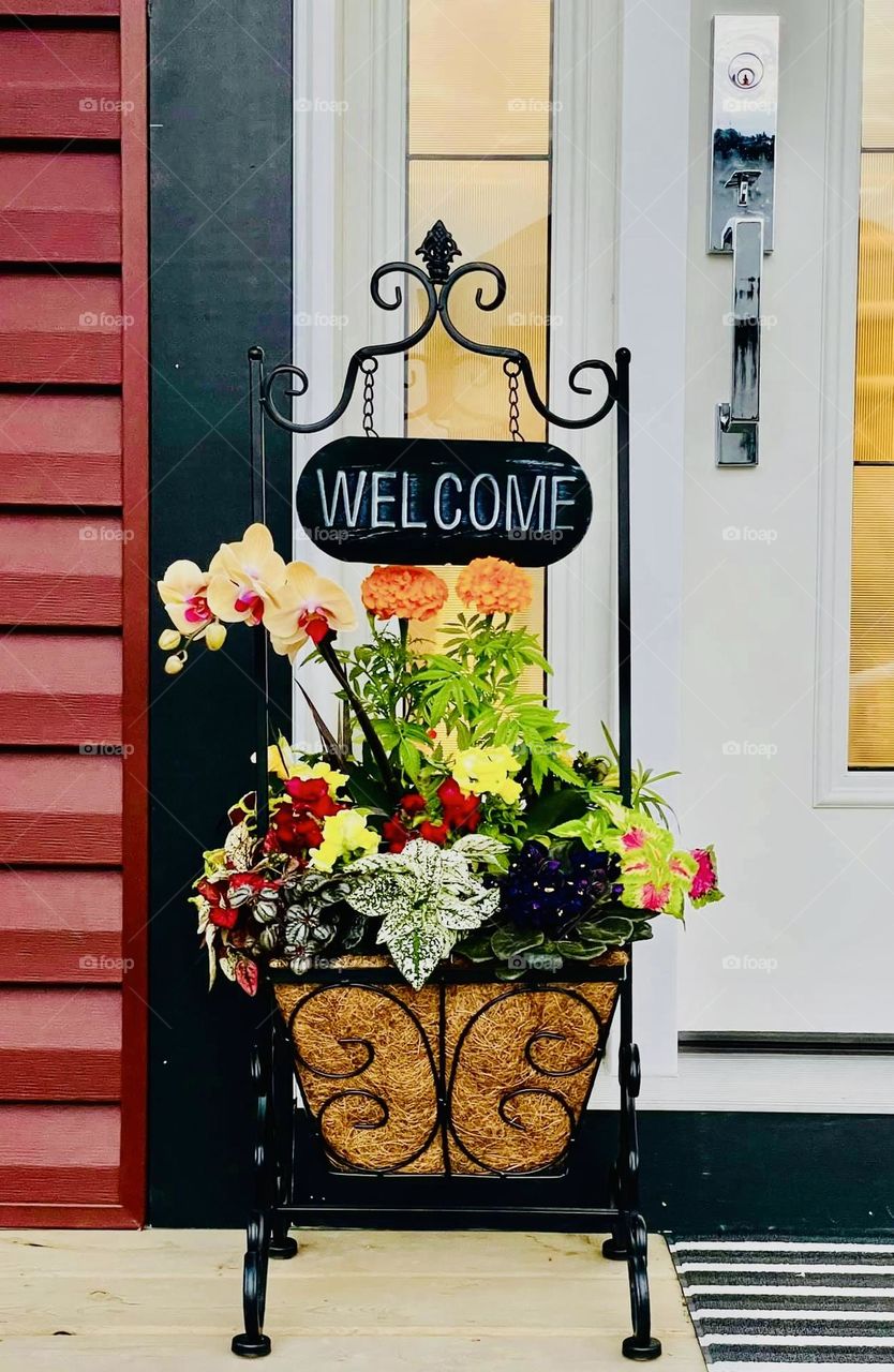 Porch flower basket