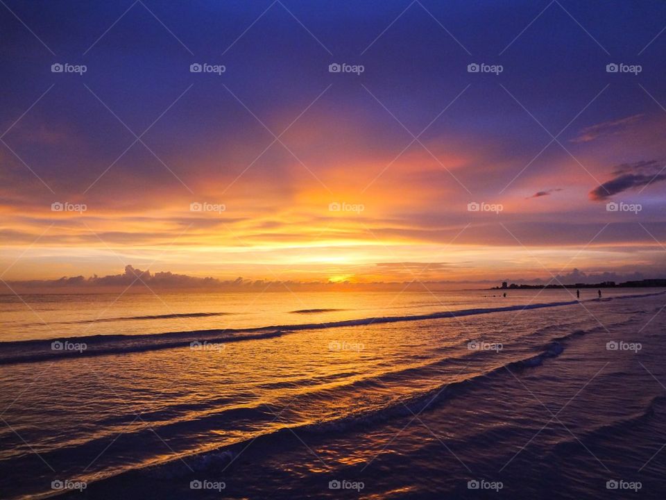 Sunset waves at Siesta Key